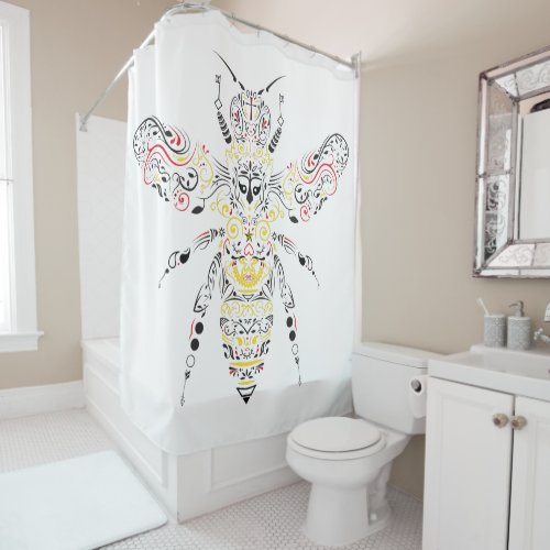 queen bee shower curtain