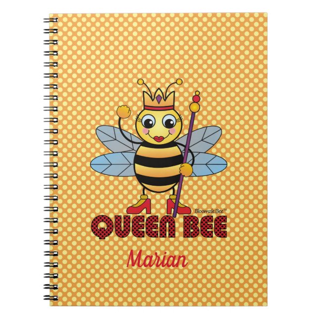 Queen Bee Spiral Lined Notebook (Front)