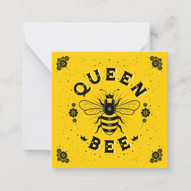Queen Bee / Stationery Note Card (Front)