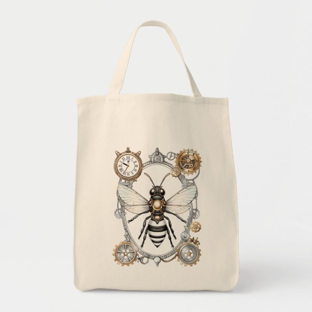 Queen bee steampunk bee tote bag (Front)