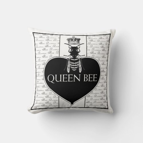 Queen Bee Throw Pillow Bee
