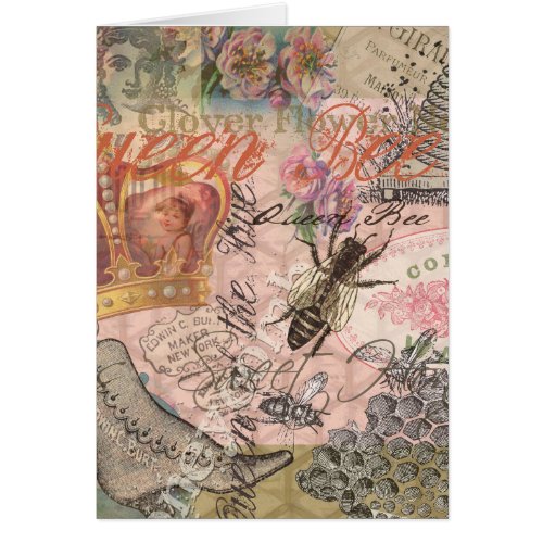 Queen Bee Vintage Beautiful Collage