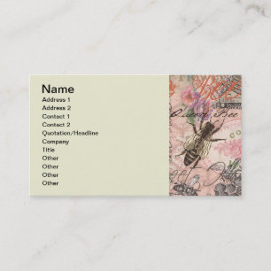Queen Bee Vintage Beautiful Collage Business Card