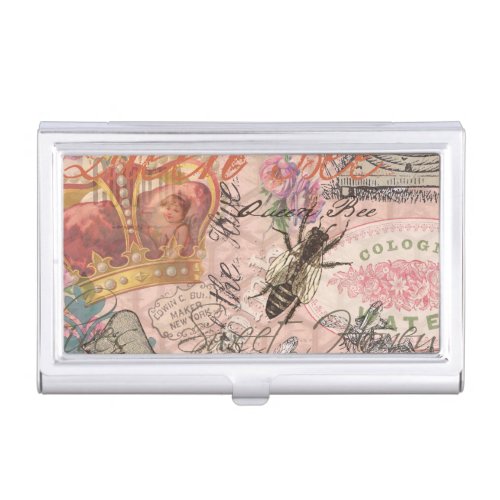 Queen Bee Vintage Beautiful Collage Business Card Holder