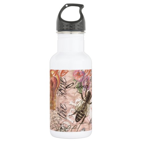 Queen Bee Vintage Beautiful Collage Stainless Steel Water Bottle