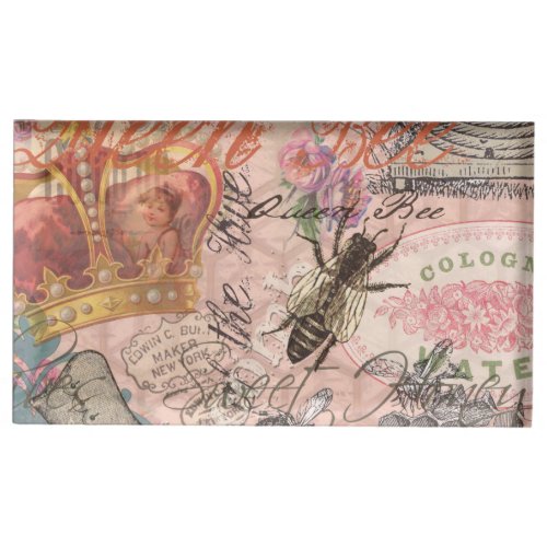Queen Bee Vintage Beautiful Collage Table Card Holder