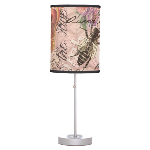 Queen Bee Vintage Beautiful Collage Table Lamp