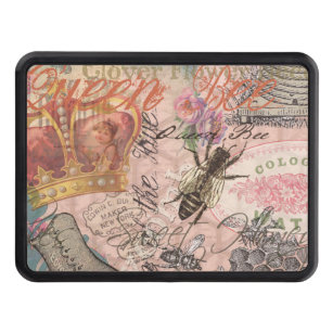 Queen Bee Vintage Beautiful Collage Tow Hitch Cover