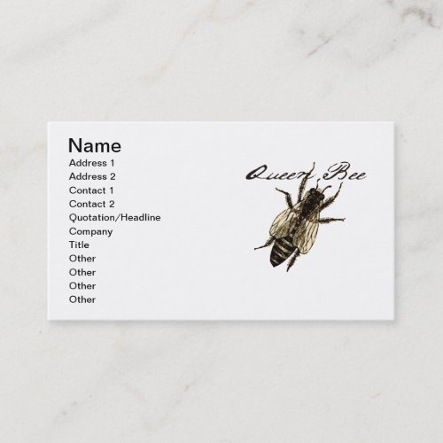 Queen Bee Wildlife Bug Insect Business Card