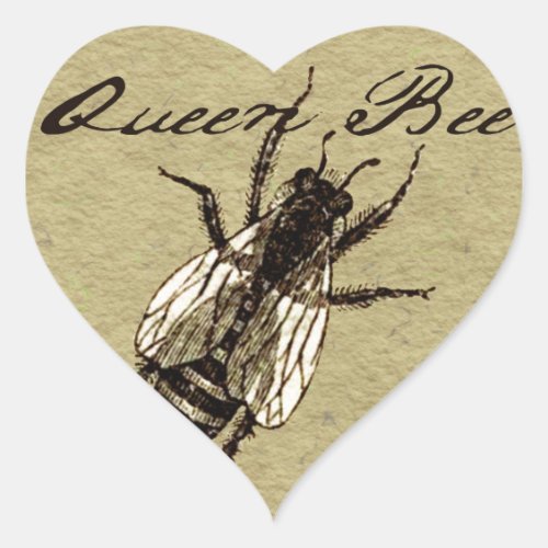Queen Bee Wildlife Bug Insect Heart Sticker