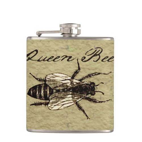 Queen Bee Wildlife Bug Insect Hip Flask