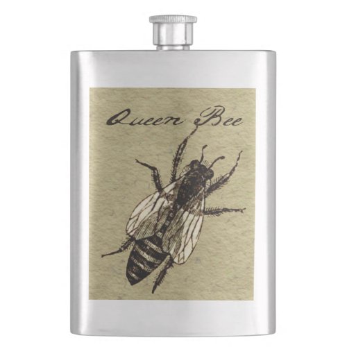 Queen Bee Wildlife Bug Insect Hip Flask