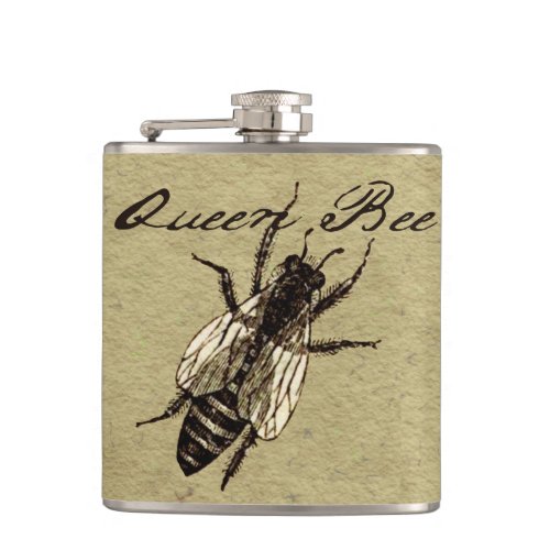 Queen Bee Wildlife Bug Insect Hip Flask