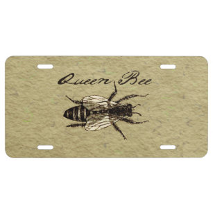 Queen Bee Wildlife Bug Insect License Plate