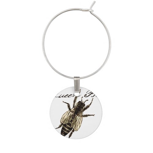 Queen Bee Wildlife Bug Insect Wine Charm