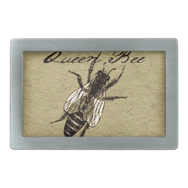 Queen Bee Wildlife Flying Bug Insect Belt Buckle (Front)