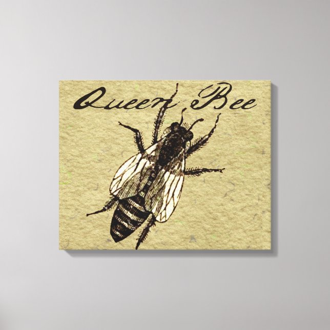 Queen Bee Wildlife Flying Bug Insect Canvas Print (Front)