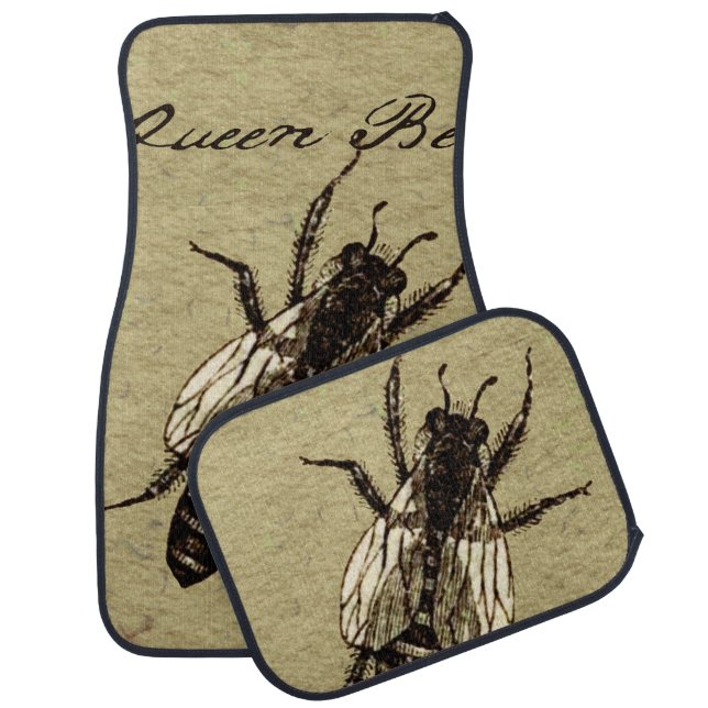 Queen Bee Wildlife Flying Bug Insect Car Floor Mat (Set)