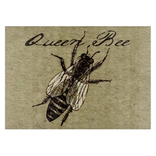 Queen Bee Wildlife Flying Bug Insect Cutting Board (Front)