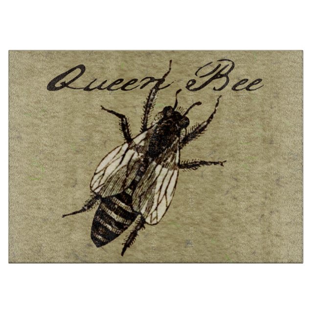 Queen Bee Wildlife Flying Bug Insect Cutting Board (Front)