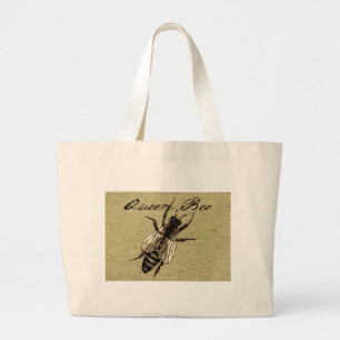 Queen Bee Wildlife Flying Bug Insect Large Tote Bag