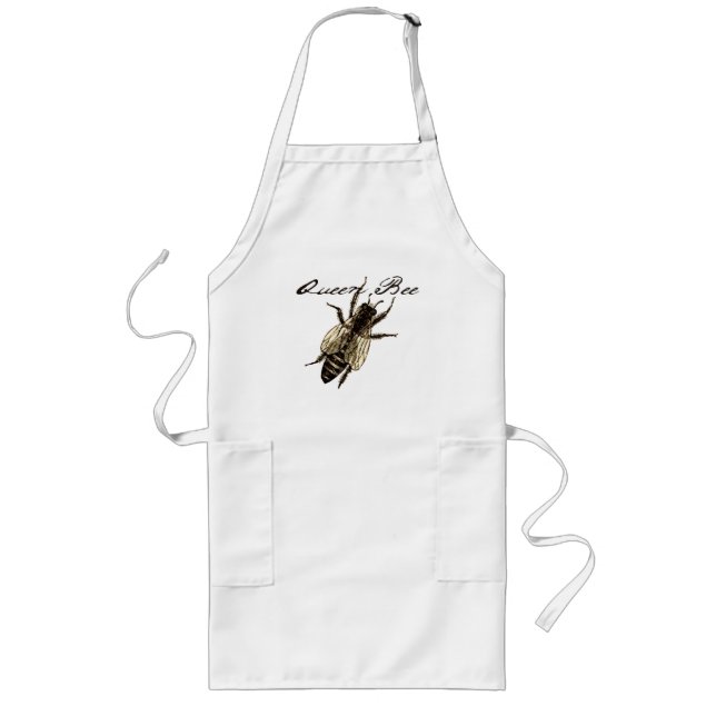 Queen Bee Wildlife Flying Bug Insect Long Apron (Front)