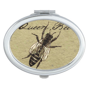 Queen Bee Wildlife Flying Bug Insect Makeup Mirror