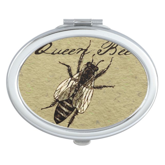 Queen Bee Wildlife Flying Bug Insect Makeup Mirror (Front)
