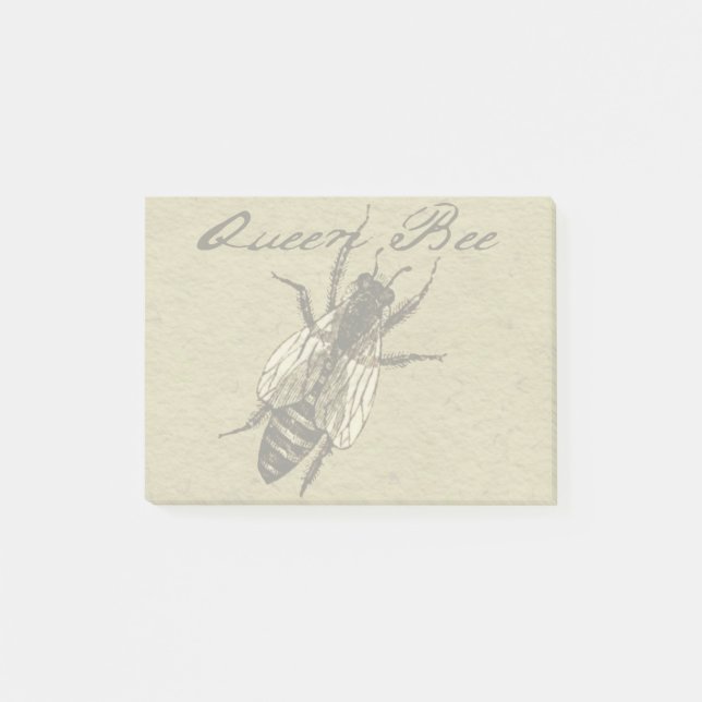Queen Bee Wildlife Flying Bug Insect Post-it Notes (Front)