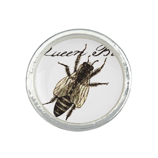 Queen Bee Wildlife Flying Bug Insect Ring (Front)