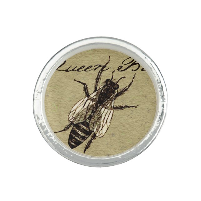 Queen Bee Wildlife Flying Bug Insect Ring (Front)