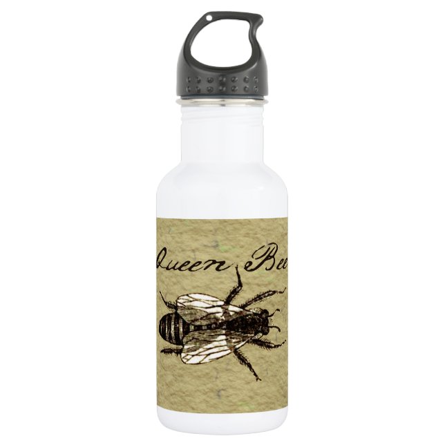 Queen Bee Wildlife Flying Bug Insect Stainless Steel Water Bottle (Front)