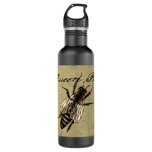 Queen Bee Wildlife Flying Bug Insect Stainless Steel Water Bottle (Front)