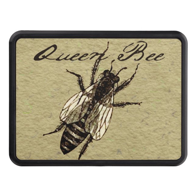 Queen Bee Wildlife Flying Bug Insect Trailer Hitch Cover (Front)