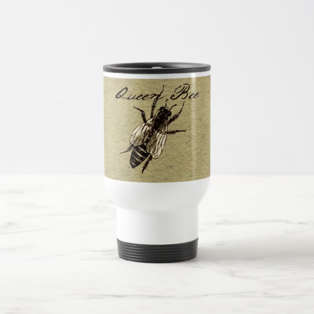 Queen Bee Wildlife Flying Bug Insect Travel Mug (Center)