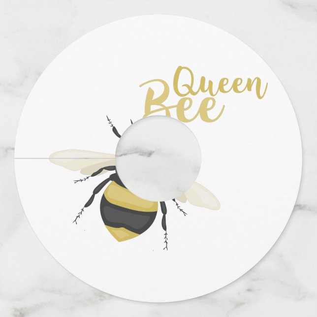 Queen Bee Wine Glass Tag (Front)