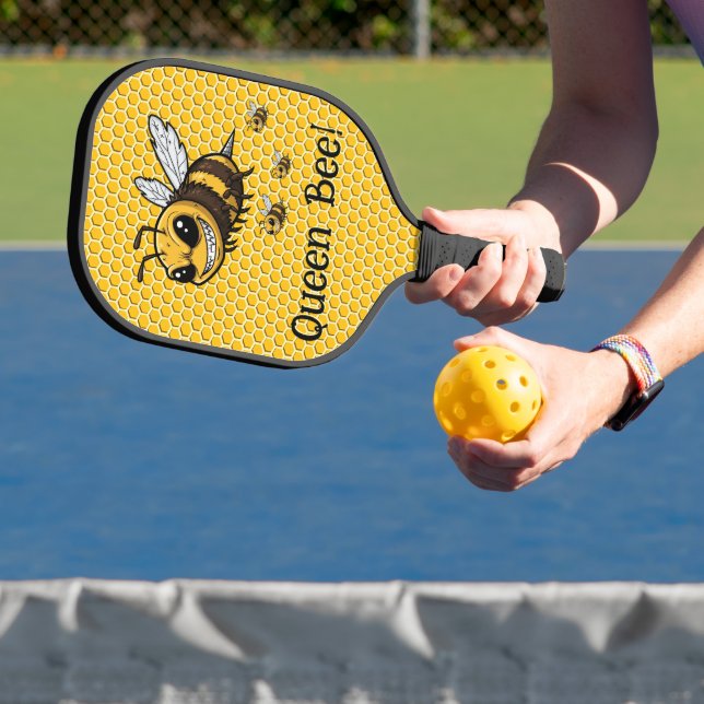 Queen Bee with a Sweet Swat Carbon Fiber Pickleball Paddle (Insitu)