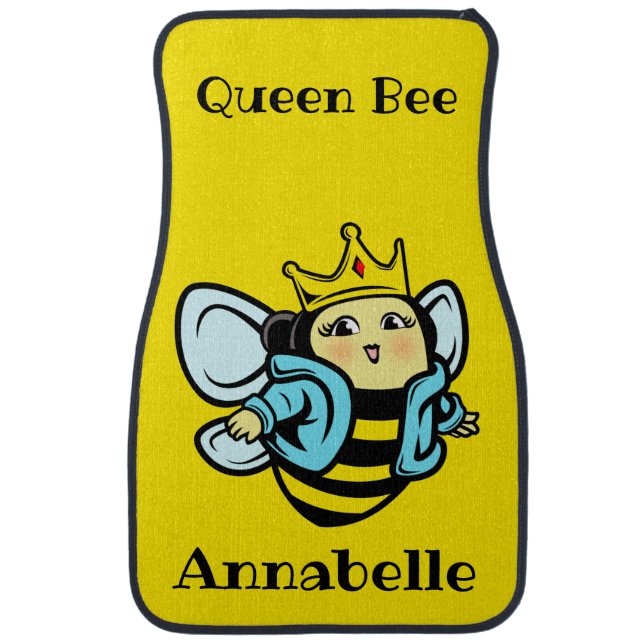 Queen Bee with Crown 2 Personalize Car Floor Mat (Front)