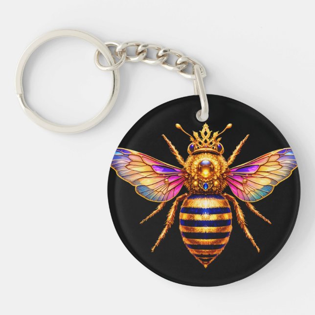 Queen Bee With Crown Keychain (Front)