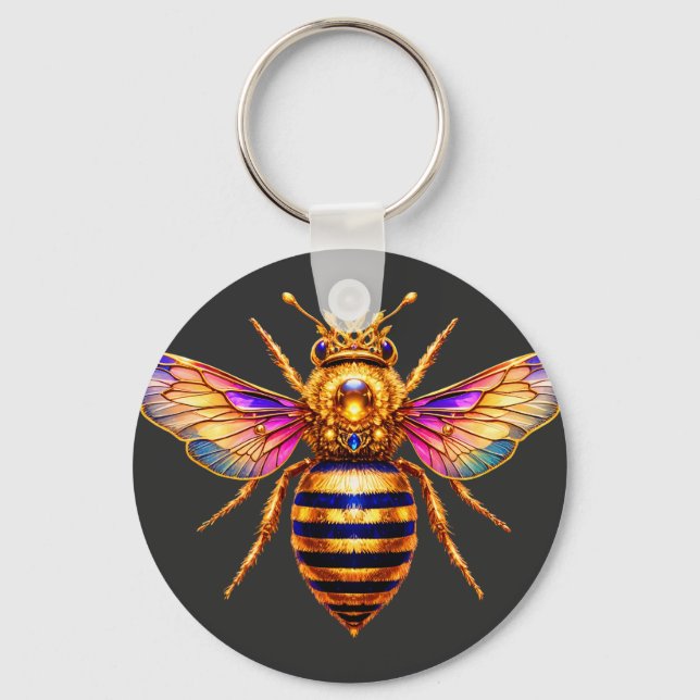 Queen Bee With Crown Keychain (Front)
