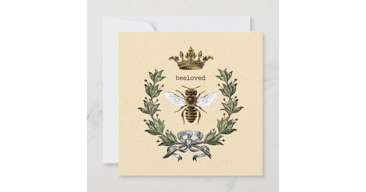 Queen Bee with Crown on Squares Thank You Card | Zazzle