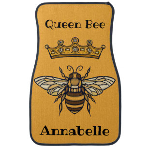 Queen Bee with Crown Personalize Car Floor Mat