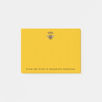 Queen Bee With Crown Post-it Notes by GardenGuerilla at Zazzle