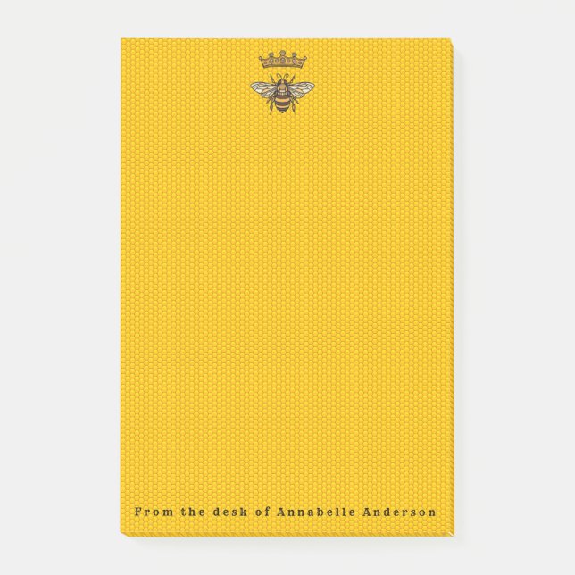 Queen Bee with Crown Post-it Notes (Front)