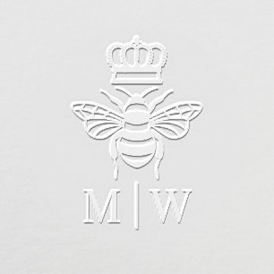 Queen Bee With Crown Wedding Couple Initials #2 Embosser
