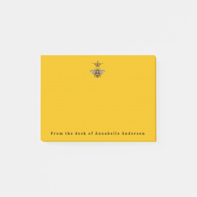 Queen Bee with Ornate Crown Post-it Notes (Front)