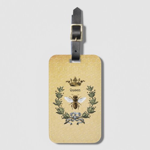 Queen Bee with Wreath and Crown Luggage Tag