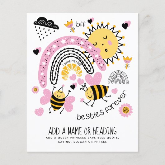Queen Bees Best Friends Forever Cute BFF Girls (Front)