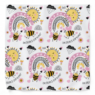 Queen Bees Best Friends Forever Cute BFF Girls Bandana