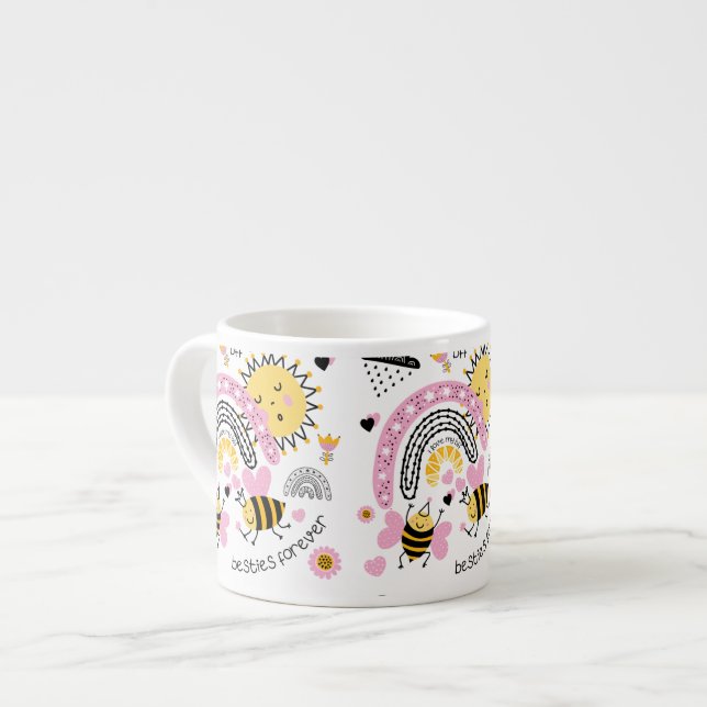 Queen Bees Best Friends Forever Cute BFF Girls Espresso Cup (Front Left)